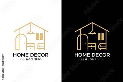 Minimalist Home Decor and Interior Design Logo Icon Set