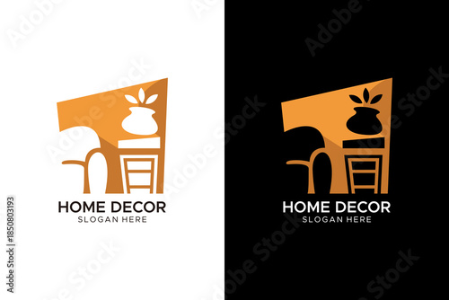Minimalist Home Decor and Interior Design Logo Icon
