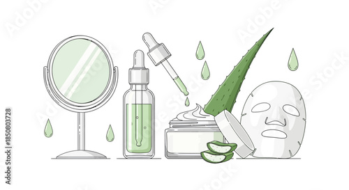 Collection of Aloe Vera Based Skincare Products for a Refreshing and Nourishing Beauty Regimen