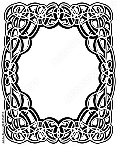 black and white frame with flowers
