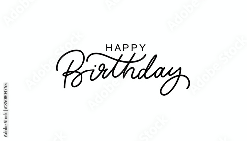 Elegant Calligraphy Happy Birthday Greeting Card with Beautiful Script Font