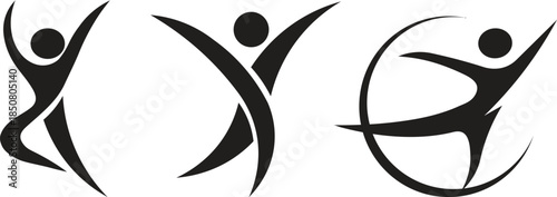 Human Abstract Movement Dance Fitness Energy Motion Body Icon Silhouette