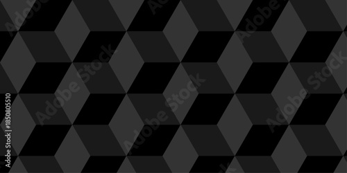Cubic wall texture pattern. seamless cube grid hexagon technology background. Geometric pattern illustration mosaic, square and triangle wallpaper.