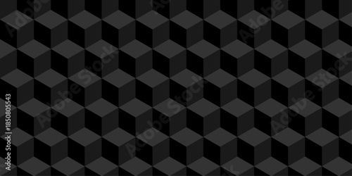 Cubic wall texture pattern. seamless cube grid hexagon technology background. Geometric pattern illustration mosaic, square and triangle wallpaper.