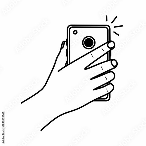 Smartphone in hand for selfie