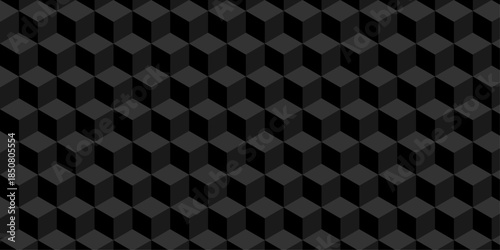Cubic wall texture pattern. seamless cube grid hexagon technology background. Geometric pattern illustration mosaic, square and triangle wallpaper.