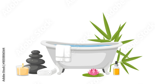 Relaxing Bathtub with Spa Elements A Serene Oasis for Ultimate Comfort and Tranquility