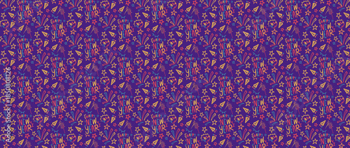 vector doodle new year 2026 fabric paper texture background wraping decoration backdrop pattern