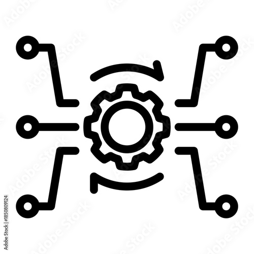 Digital Processing Automation Operation Icon from Data Analysis Icon Collection (Outline style)