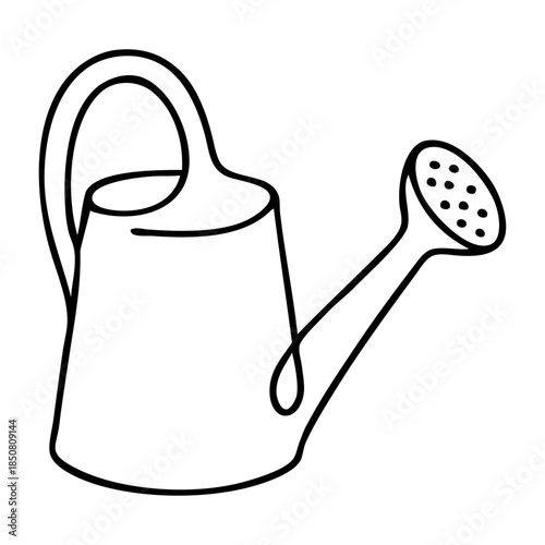 Dibujo sencillo con líneas de regadera para jardín 