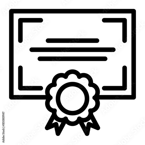 Award Winner Medal Certification Icon from Data Analysis Icon Collection (Outline style)