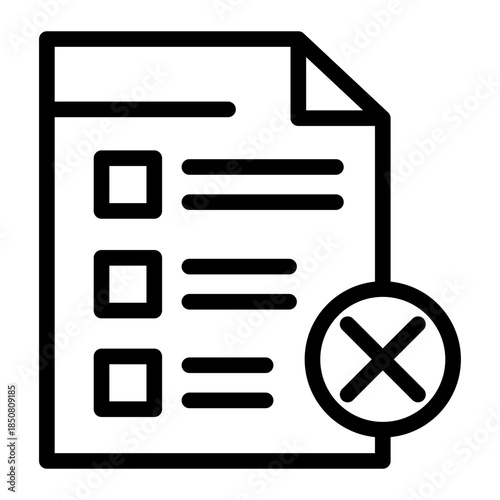 Deny Refuse Block Rejection Icon from Data Analysis Icon Collection (Outline style)