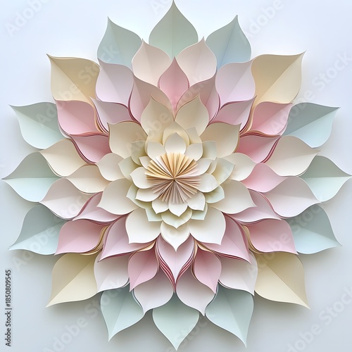 Colorful paper cut mandala high resolution picture