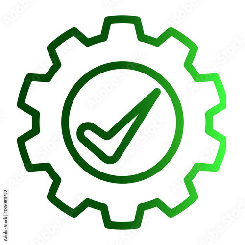 Qualified System Processing Solution Icon from Data Analysis Icon Collection (Outline Gradient style)
