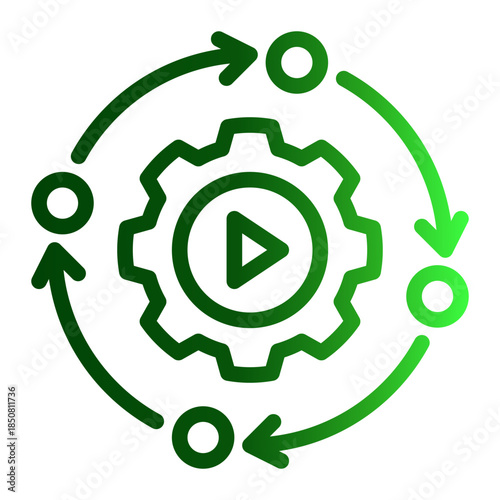 System Operation Process Configuration Icon from Data Analysis Icon Collection (Outline Gradient style)