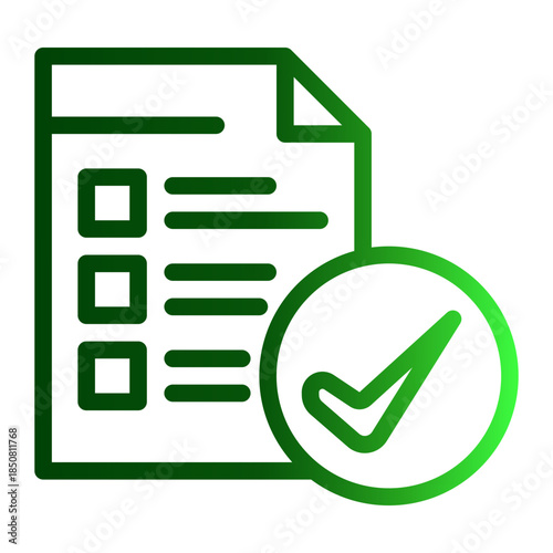 Approved Agreement Correct Qualification Icon from Data Analysis Icon Collection (Outline Gradient style)