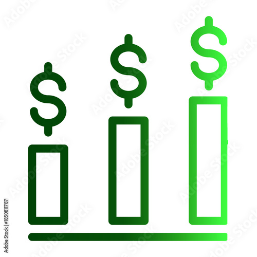 Profit Growth Statistical Performance Icon from Data Analysis Icon Collection (Outline Gradient style)