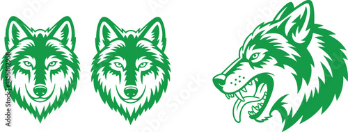 Black and white fox head logo variations minimalist animal mascot emblem wildlife illustration line art vector design set