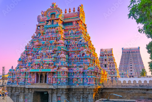 Fotografia Sri Ranganatha Swamy temple is located in Srirangam, Tiruchirapalli, Tamil Nadu, South India