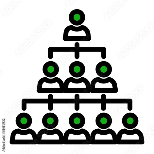 Organization Relation Competition Elimination Icon from Data Analysis Icon Collection (Outline Color Lineal style)
