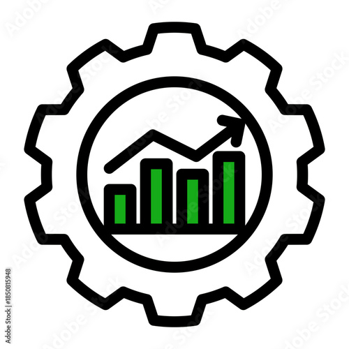 Productivity Performance Profit Growth Icon from Data Analysis Icon Collection (Outline Color Lineal style)