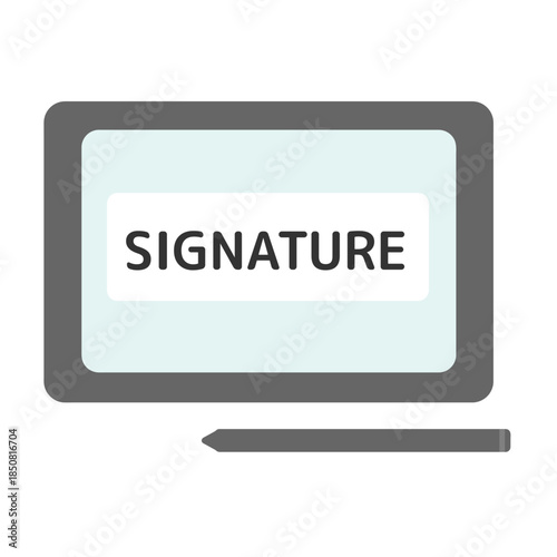 電子サイン　タブレット　イラスト