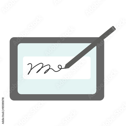 電子サイン　タブレット　イラスト