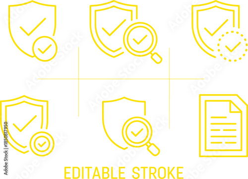 Insurance protection and risk management line icon set with home health car finance safety symbols editable stroke vector illustration