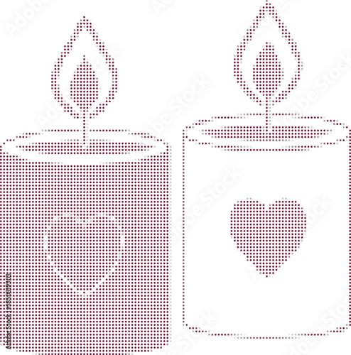 Romantic Candles With Hearts, Decorative Flame Lighting Elements