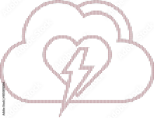 Broken Heart Line Icon, Relationship Failure Symbol, Emotional Distress