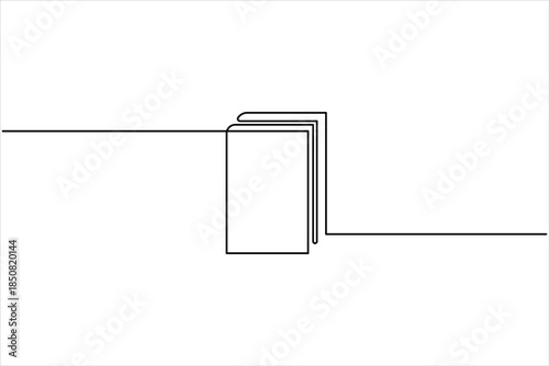 Book continuous one line art minimalism design