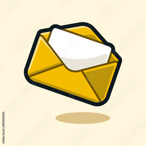 Open Letter Message with Floating Illustration Style