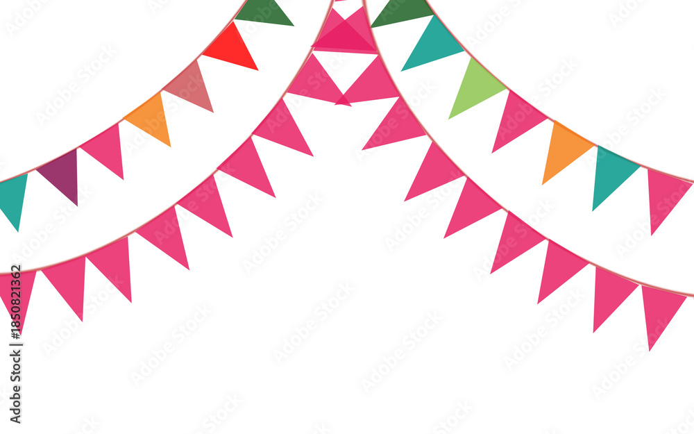 Fototapeta premium Playful festive bunting garlands adding charm and happiness to any celebration or party setup.