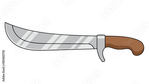 Cartoon Machete Knife with Wooden Handle
