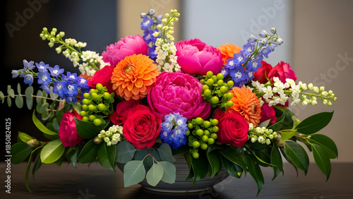 Vibrant Floral Arrangement - A Colorful Bouquet of Blooms.