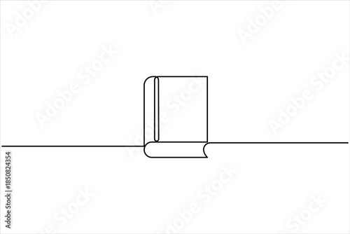 Continuous one line art drawing of book design