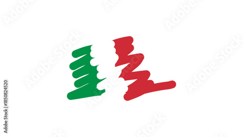 Italy flag line logo, flat simple illustration