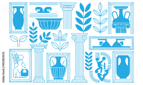 seamless pattern of vases and wine glasses icons vector design