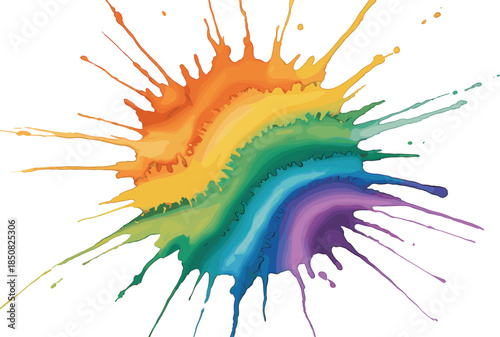 Abstract rainbow watercolor paint splash background with vibrant colors artistic explosion creative texture for design pride poster