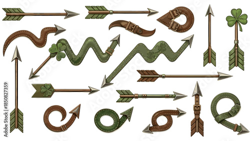 Collection of various colorful arrows and symbols