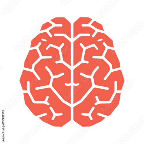 Human brain icon in red