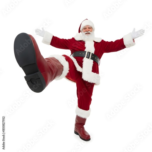 santa claus dancing white background