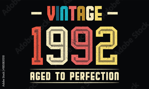 Vintage 1992 Aged to Perfection t shirt design