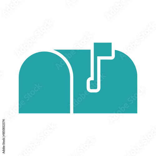 Simple elephant icon in teal color