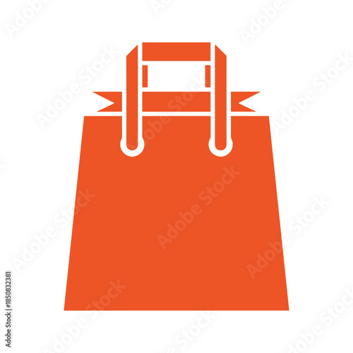 Orange Shopping Bag Icon