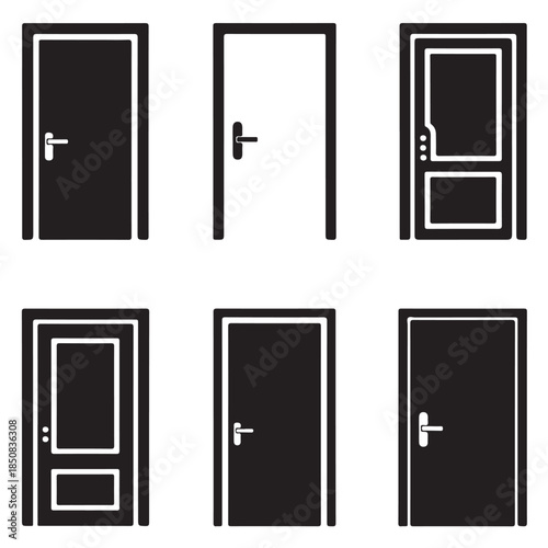 Modern Door Silhouette Vector Pack
