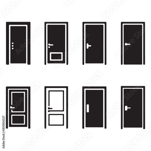 House Door Vector Icons Collection