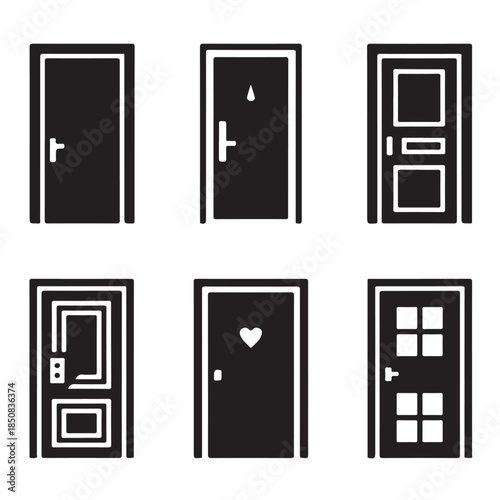 Residential Door Silhouette Illustration