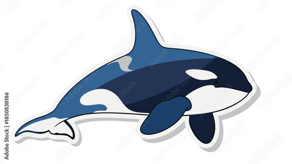 Fototapeta premium Cute Cartoon Orca Whale Illustration