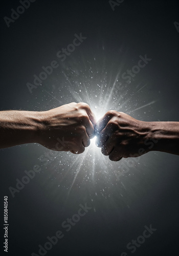 Conflict Concept - Two Fist In Impact